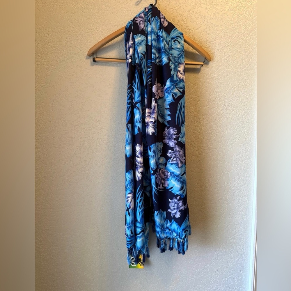 Blue Floral Scarf